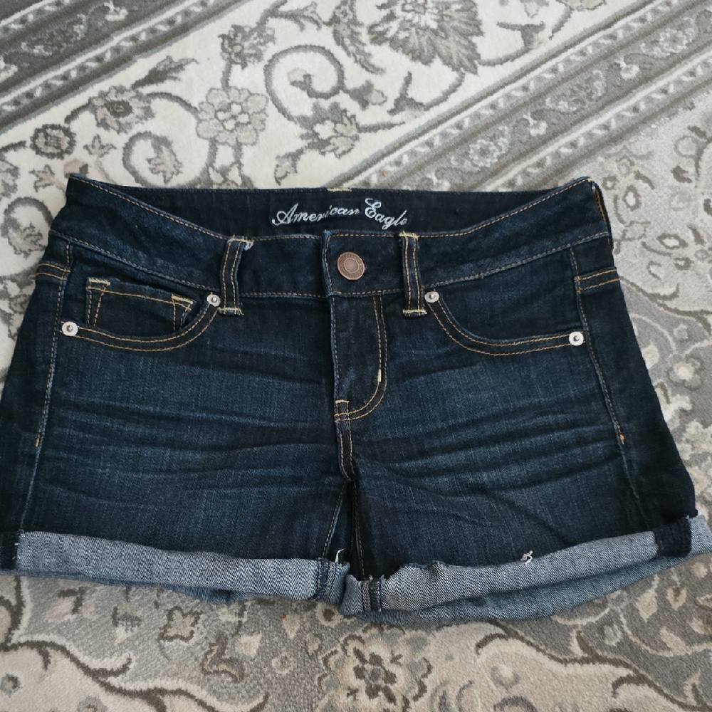 American Eagle Outfitters Women's Deep Indigo Jean Shorts